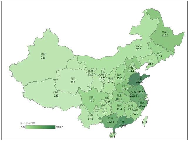 2020年生物质发电各省累计装机容量