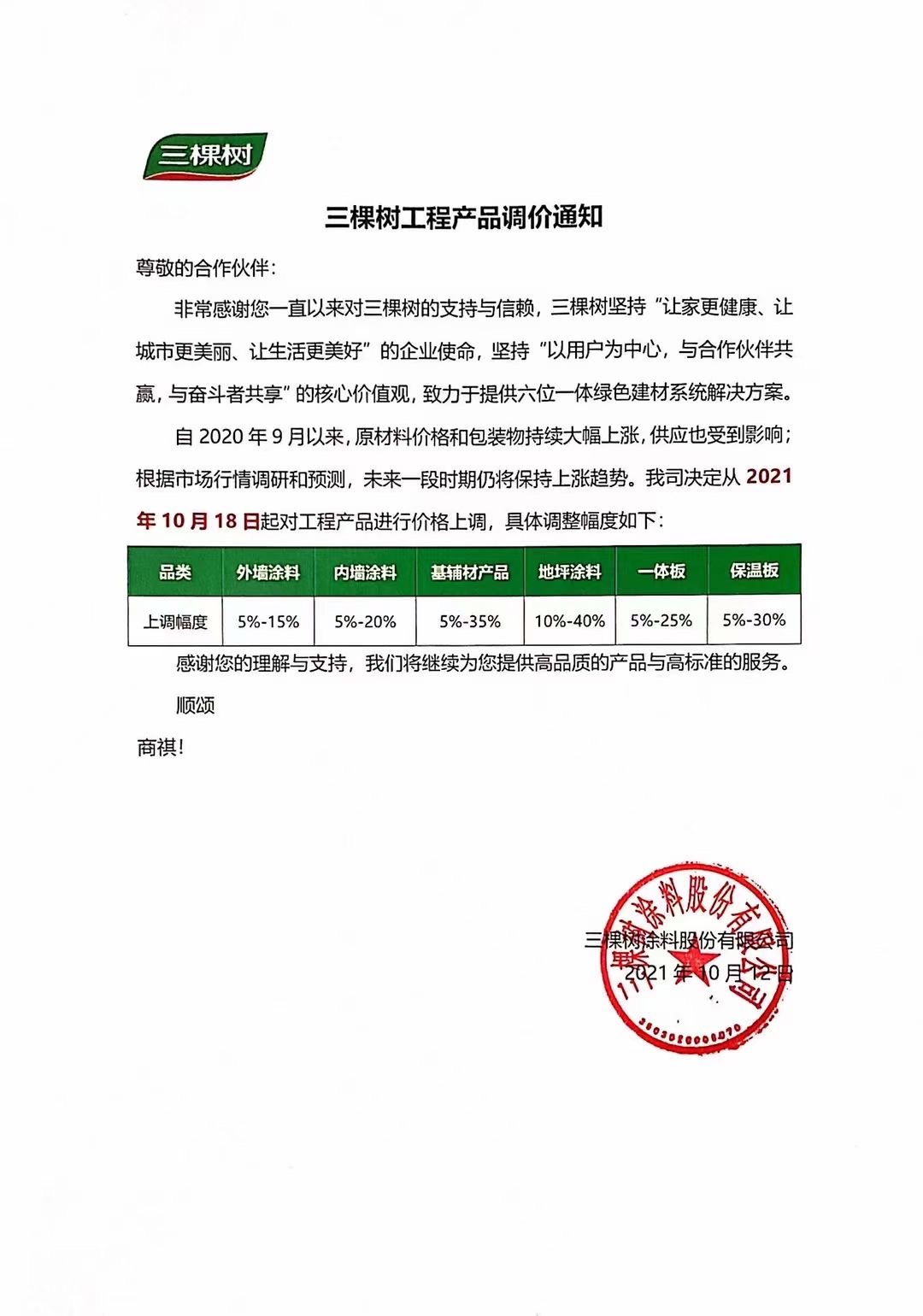 涂料企业再次调价