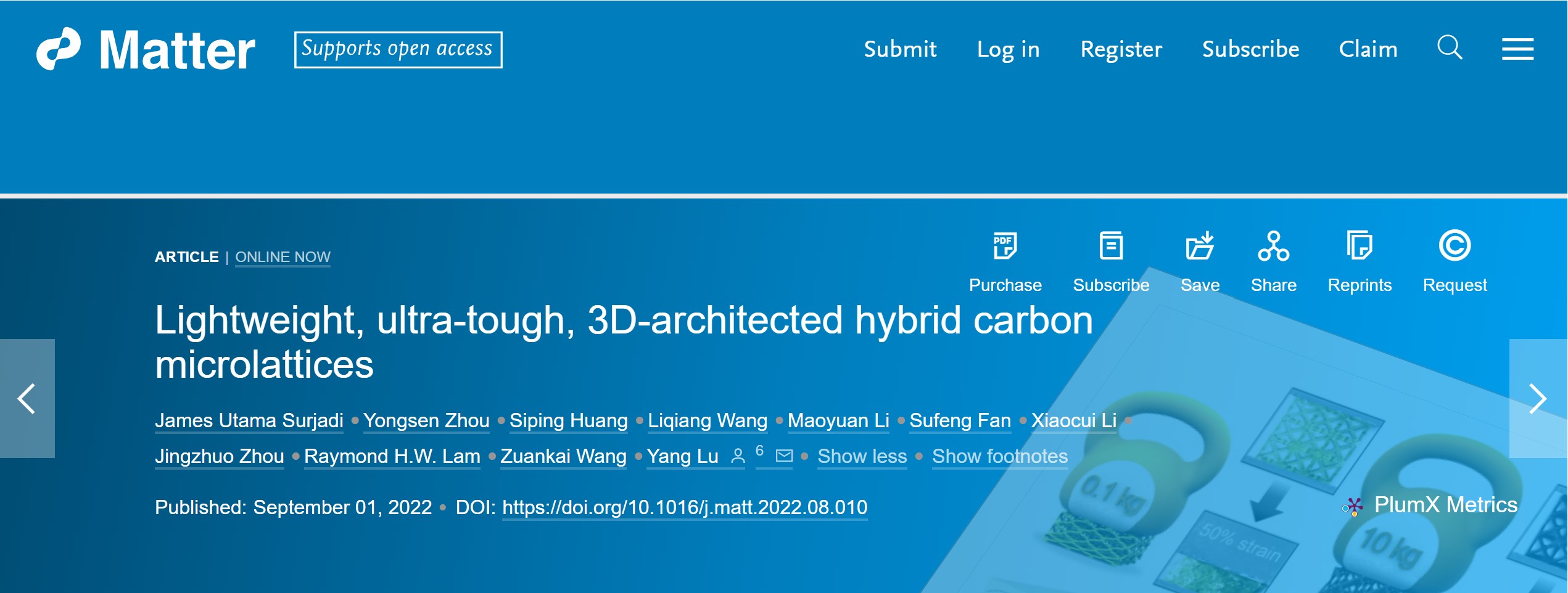 香港城市大学开发出聚合物晶格3D打印新方法